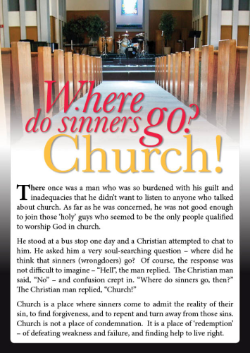 Tract - Where do Sinners go? Church!