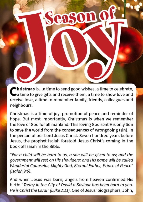 Tract - Season of Joy Gospel