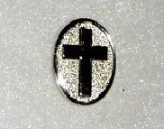 Silver colour cross sign - Lapel pin