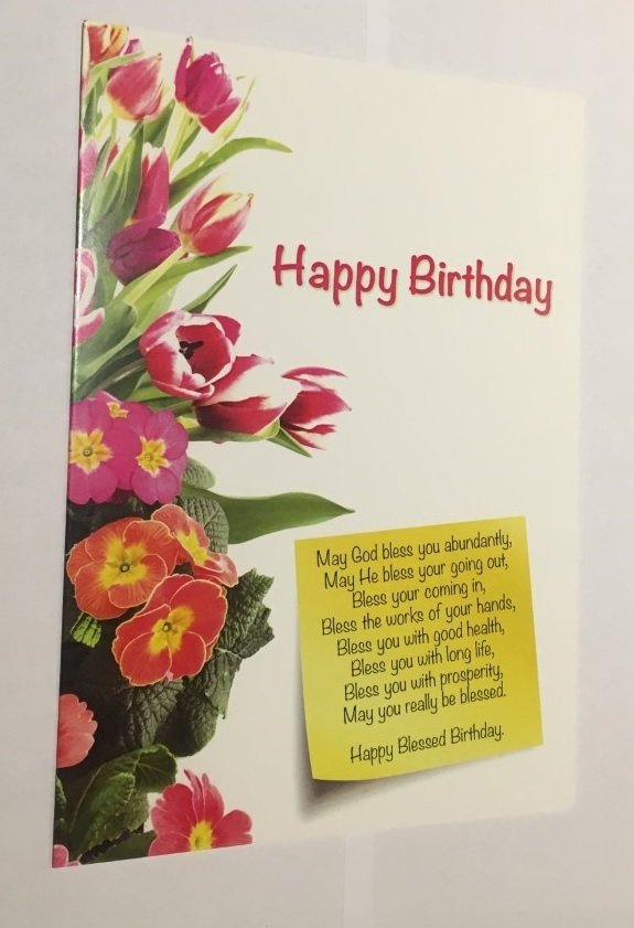 Birthday card with prayer note (A5 size)